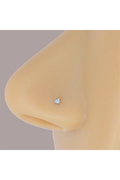 Cerrahi Çelik Minik Tektaş Burun Piercing Hızma 3 mm Taşlı
