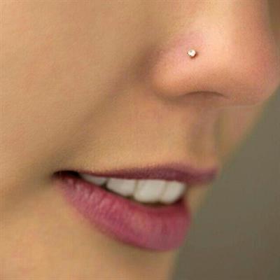 Cerrahi Çelik Minik Tektaş Burun Piercing Hızma 2 mm Taşlı