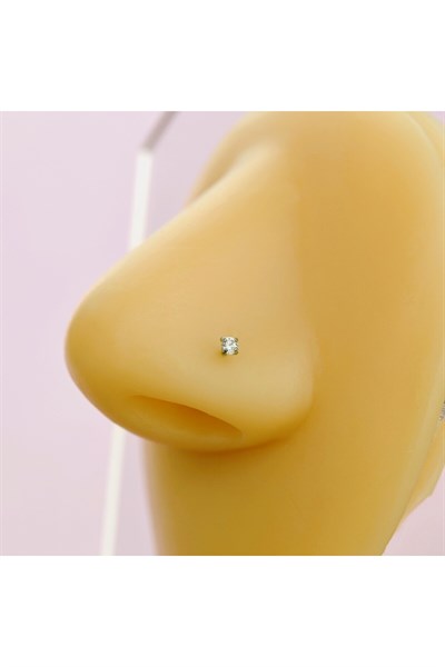 Cerrahi Çelik Minik Tektaş Burun Piercing Hızma 2 mm Taşlı