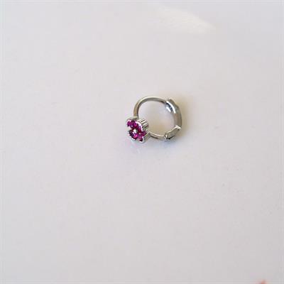 Cerrahi Çelik Pembe Çiçekli Halka Helix Piercing Kıkırdak Lob