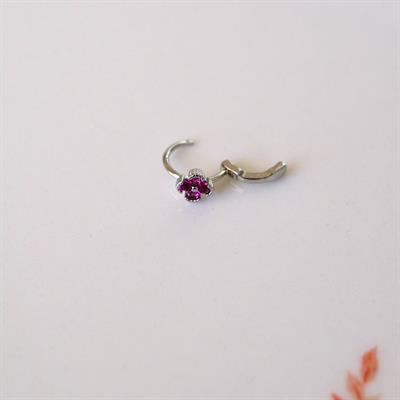 Cerrahi Çelik Pembe Çiçekli Halka Helix Piercing Kıkırdak Lob