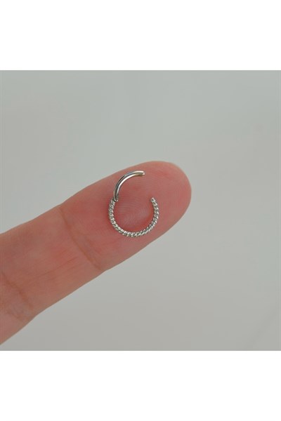 Cerrahi Çelik Silver Renk Burgu Tragus Helix Piercing Kıkırdak