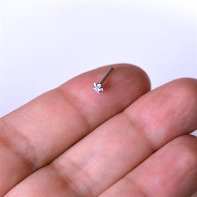 Cerrahi Çelik Silver Renk Çelik Yıldızlı Burun Pİercing  Yıldızlı Hızma