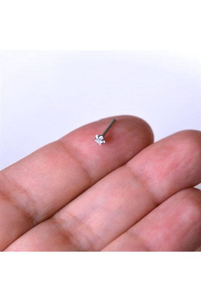 Cerrahi Çelik Silver Renk Çelik Yıldızlı Burun Piercing Yıldızlı Hızma