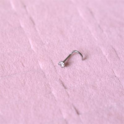 Cerrahi Çelik Silver Renk Tek Taş Burun Piercingi Nostril Screw Çelik Hızma