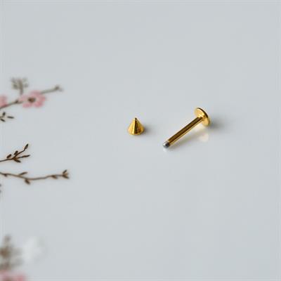 Cerrahi Çelik Sivri Uçlu Tragus Piercing Helix Kıkırdak 8 mm Gold Renk