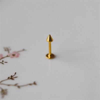Cerrahi Çelik Sivri Uçlu Tragus Piercing Helix Kıkırdak 8 mm Gold Renk