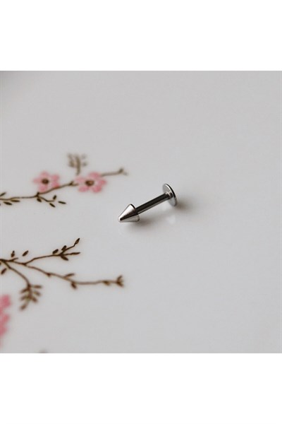 Cerrahi Çelik Sivri Uçlu Tragus Piercing Helix Kıkırdak 6 mm Gümüş Renk
