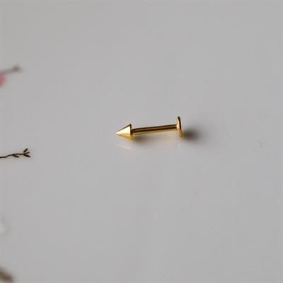 Cerrahi Çelik Sivri Uçlu Tragus Piercing Helix Kıkırdak 8 mm Gold Renk
