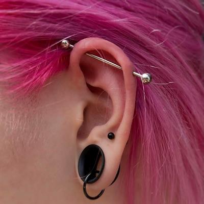 Cerrahi Çelik Top Piercing Tragus Helix Lob Conch Kııkırdak 8 mm Siyah Renk