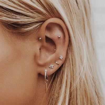 Cerrahi Çelik Top Piercing Tragus Helix Lob Conch Kııkırdak 6 mm Gold Renk