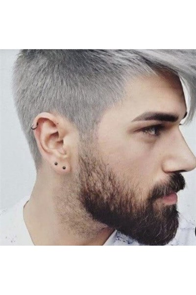 Cerrahi Çelik Top Piercing Tragus Helix Lob Conch Kııkırdak 8 mm Siyah Renk