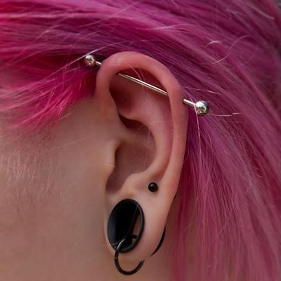 Cerrahi Çelik Top Piercing Tragus Helix Lob Conch Kııkırdak 6 mm Siyah Renk