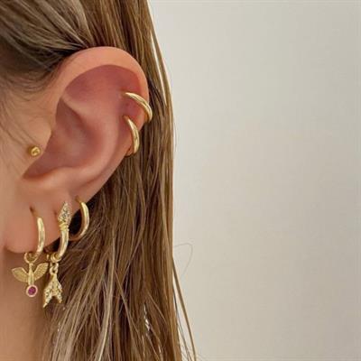 Cerrahi Çelik Top Piercing Tragus Helix Lob Conch Kııkırdak 8 mm Gold Renk