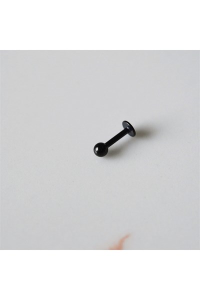 Cerrahi Çelik Top Piercing Tragus Helix Lob Conch Kııkırdak 6 mm Siyah Renk