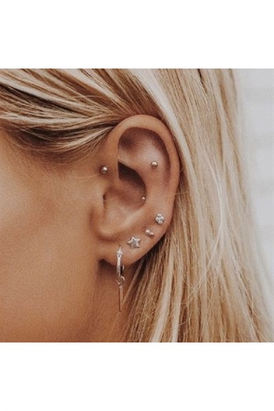 Cerrahi Çelik Top Piercing Tragus Helix Lob Conch Kııkırdak 6 mm Gold Renk