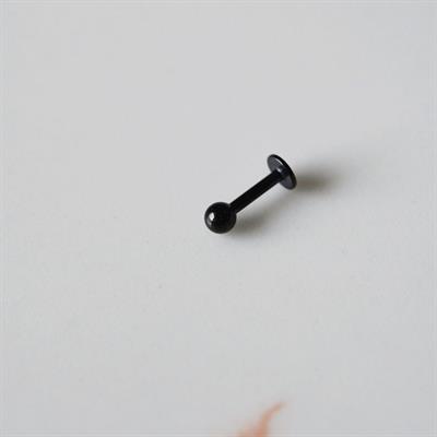 Cerrahi Çelik Top Piercing Tragus Helix Lob Conch Kııkırdak 6 mm Siyah Renk
