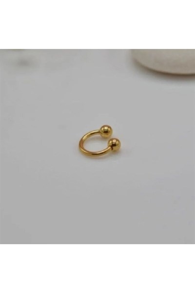 Cerrahi Çelik Ucu Toplu Burun Piercingi 8 Mm Gold Renk