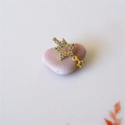Cerrahi Çelik Yıldız Helix Piercing Kıkırdak Gold Renk