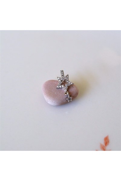 Cerrahi Çelik Yıldız Helix Piercing Kıkırdak Gümüş Renk