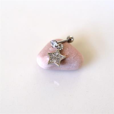 Cerrahi Çelik Yıldız Sallantılı Piercing Helix Kıkırdak Silver Renk