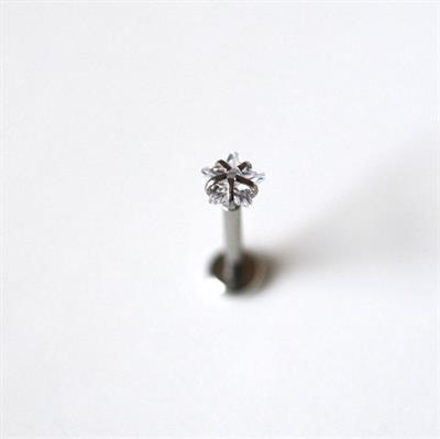 Cerrahi Çelik Yıldız Taşlı Piercing Tragus Helix Kıkırdak Conch 8 mm Gümüş Renk
