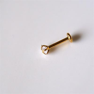 Cerrahi Çelik Yıldız Taşlı Piercing Tragus Helix Kıkırdak Conch 8 mm Gold Renk