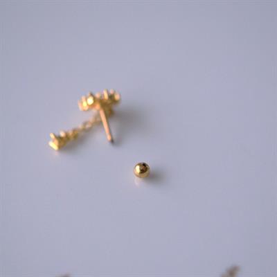 Cerrahi Çelik Zincir Sallantılı Çiçek Tragus Piercing Helix Kıkırdak Lob