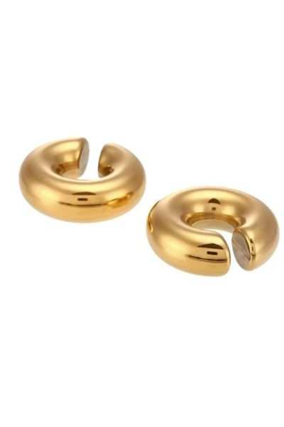 Chunky Earcuff Büyük Bombeli Earcuff Gold Renk
