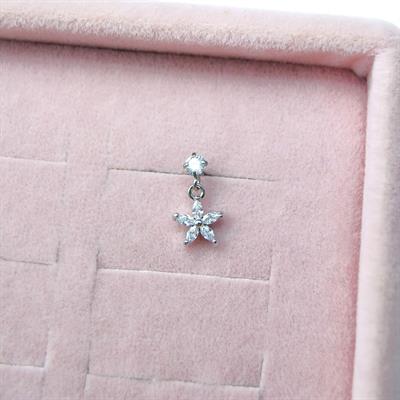Çiçek Sallantılı Piercing Helix Kıkırdak Silver Renk