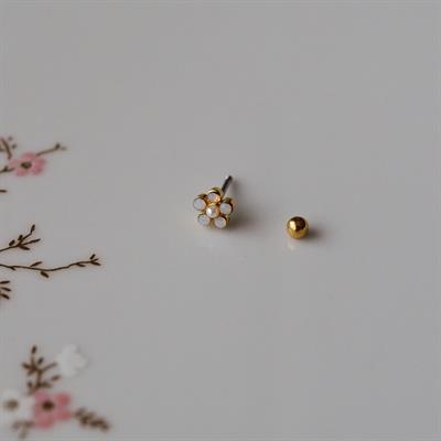 Çiçekli Helix Piercing Kıkırdak Cerrahi Çelik Gold Renk