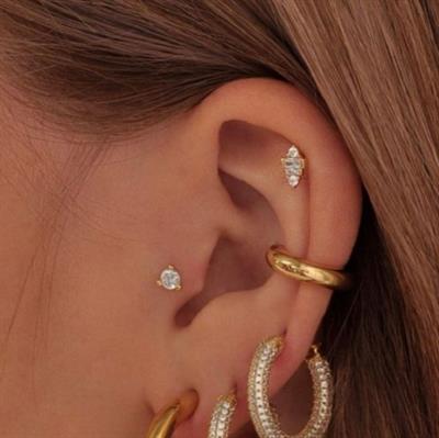 Delik Gerektirmeyen Düz Earcuff Kıkırdak Küpesi