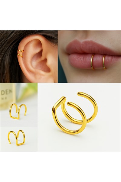 Deliksiz Çelik Piercing Kulak, Dudak ve Burun İçin 316 L Çelik Düz Geçirmeli Deliksiz Unisex