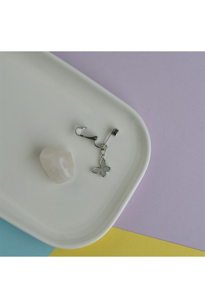 Deliksiz Göbek Piercing Mıknatıslı Sıkıştırma Kelebek Figürlü