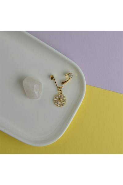 Deliksiz Göbek Piercing Mıknatıslı Sıkıştırma Çiçek Figürlü