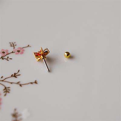 Deniz Yıldızı Helix Piercing Kıkırdak Cerrahi Çelik Gold Renk