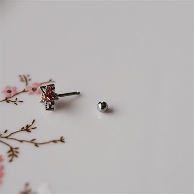 Deniz Yıldızı Helix Piercing Kıkırdak Cerrahi Çelik Gümüş Renk