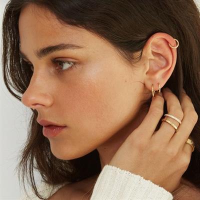 Düz Gold Renk Halka Cerrahi Çelik Piercing Takımı 3lü Set