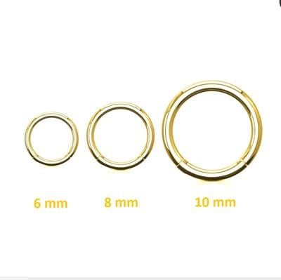 Düz Gold Renk Halka Cerrahi Çelik Piercing Takımı 3lü Set