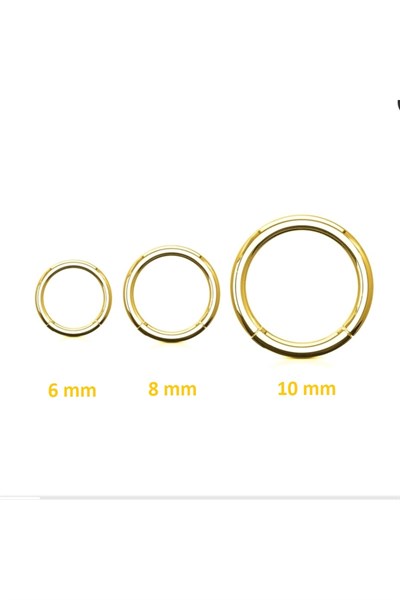 Düz Gold Renk Halka Cerrahi Çelik Piercing Takımı 3lü Set