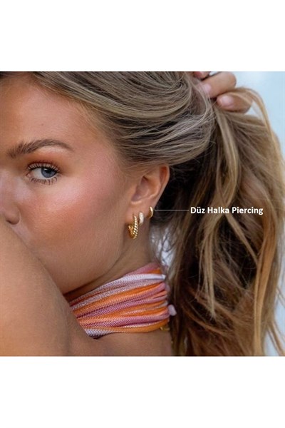 Düz Halka Cerrahi Çelik Helix Tragus Piercing Günlük