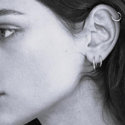 Düz Silver Renk Halka Cerrahi Çelik Piercing Takımı 3lü Set