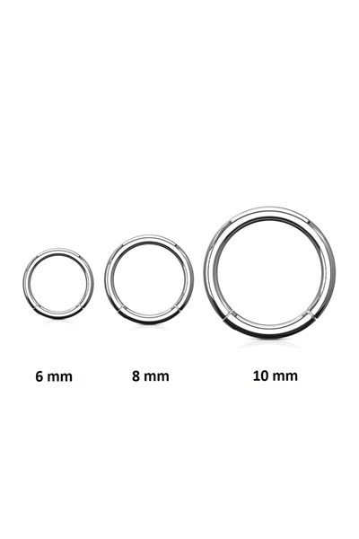 Düz Silver Renk Halka Cerrahi Çelik Piercing Takımı 3lü Set