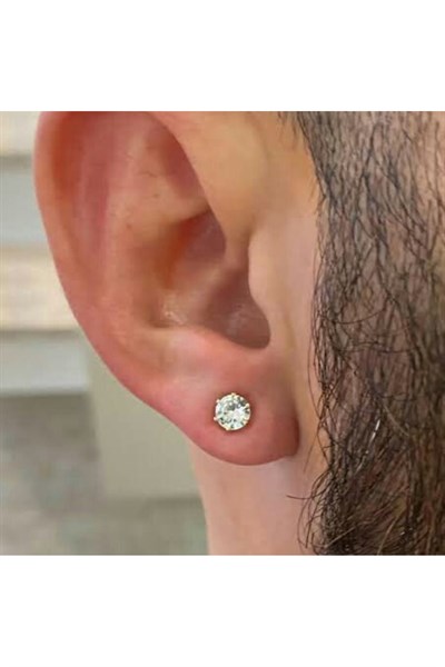 Erkek Çelik Tektaş Küpe 4 mm Tek Adet