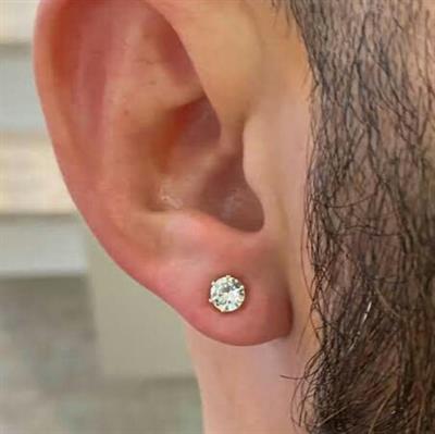 Erkek Çelik Tektaş Küpe 4 mm Tek Adet