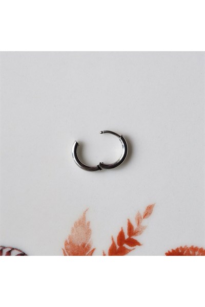 Erkek Cerrahi Çelik Halka Küpe Silver Renk 14 Mm TEK ADET