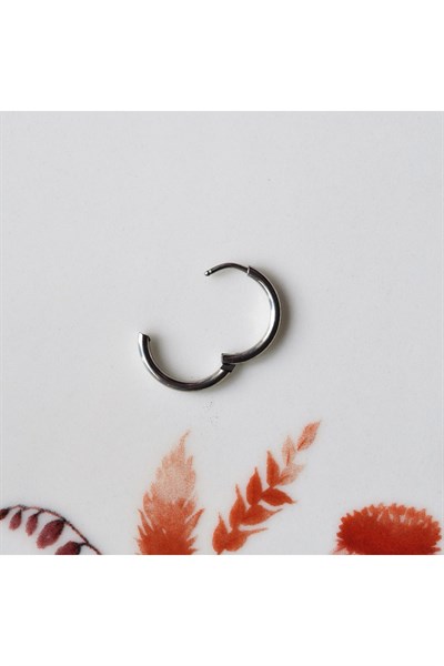 Erkek Cerrahi Çelik Küpe Halka Silver Renk 16 Mm