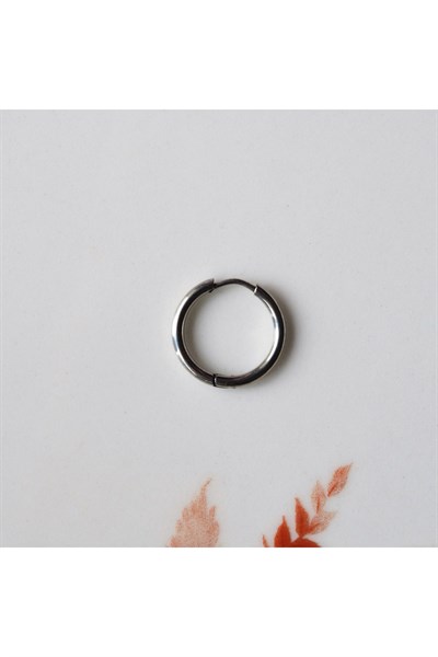 Erkek Cerrahi Çelik Küpe Halka Silver Renk 16 Mm