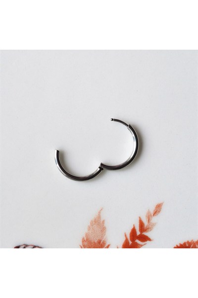 Erkek Cerrahi Çelik Küpe Silver Renk 18 mm Halka TEK ADET