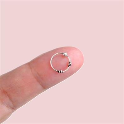 Eskitme Halka Model Gümüş Hızma İki Mini Kıvrım Detaylı